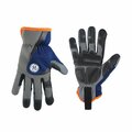 Ge Mechanics Gloves, L, Gray, Blue, Spandex GG410MC